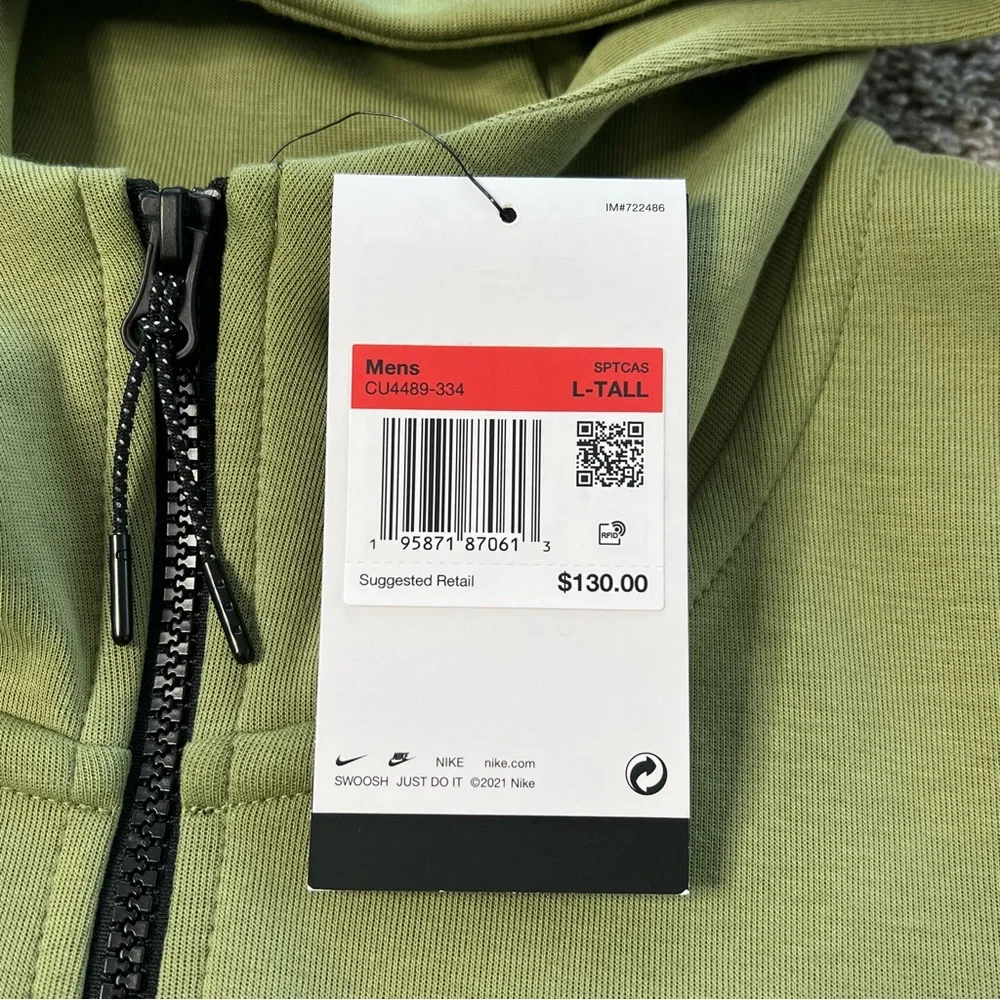 Nike Sportswear Tech Fleece Full-Zip Hoodie Men’s Size Large-Tall